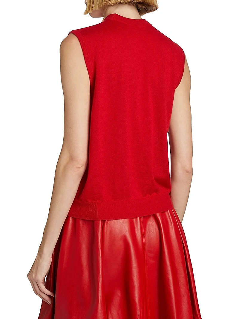 Cashmere Crewneck Tank Sweater