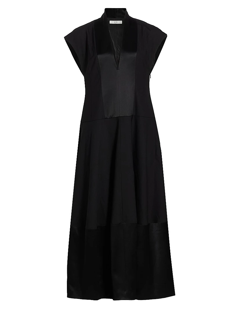 Stretch-Wool Bubble Maxi Dress