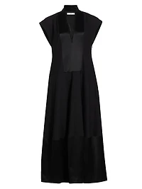 Stretch-Wool Bubble Maxi Dress