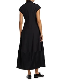 Stretch-Wool Bubble Maxi Dress
