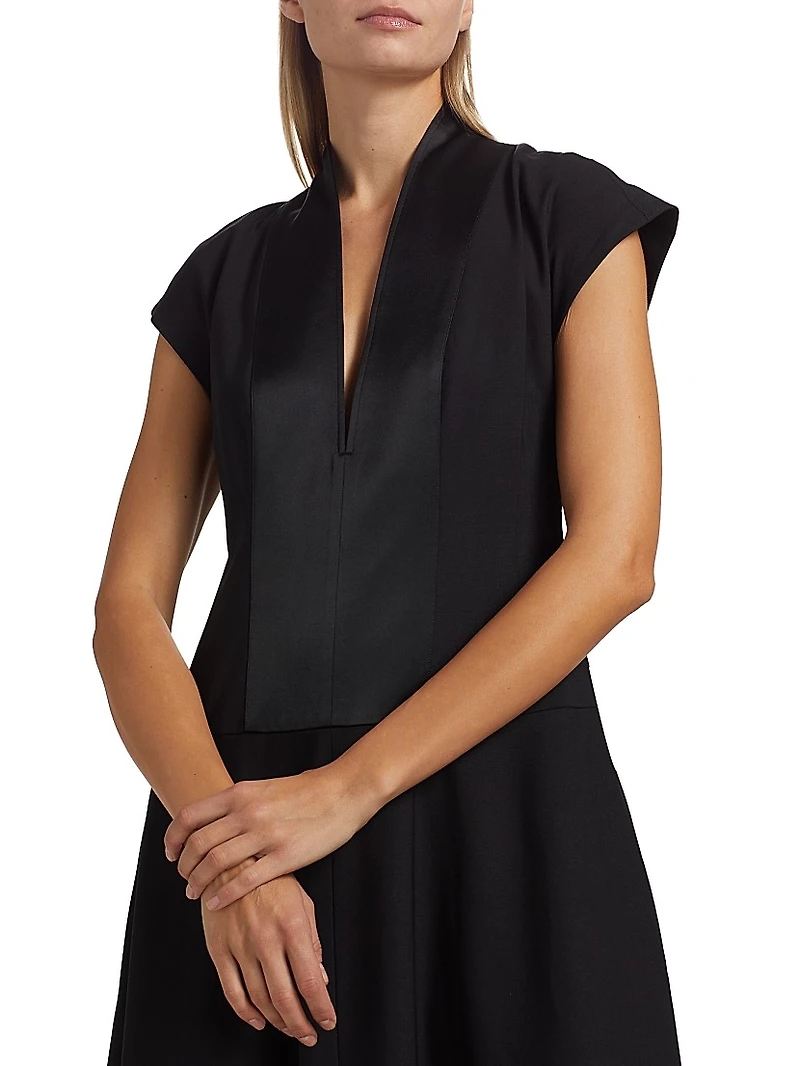Stretch-Wool Bubble Maxi Dress