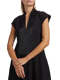 Stretch-Wool Bubble Maxi Dress