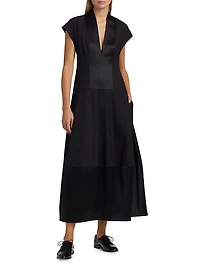 Stretch-Wool Bubble Maxi Dress