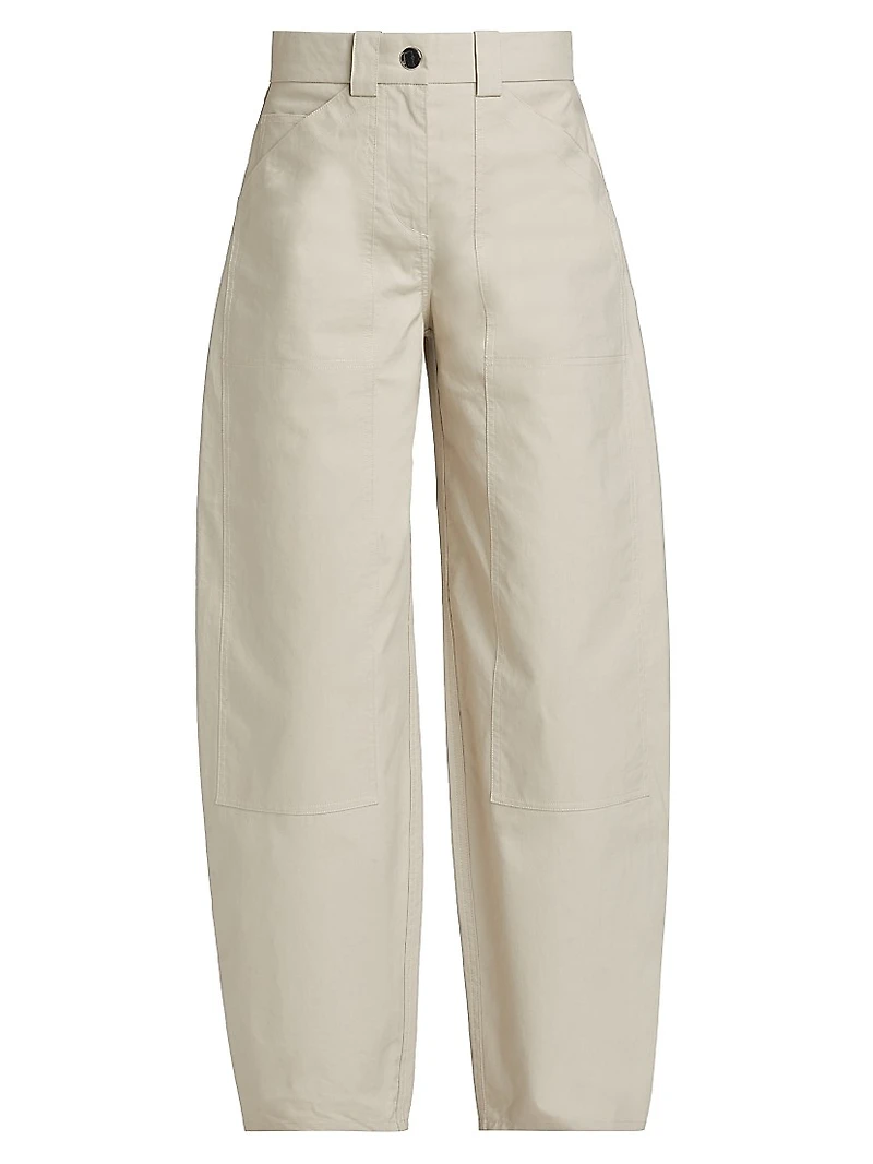 Cotton High-Waisted Pants