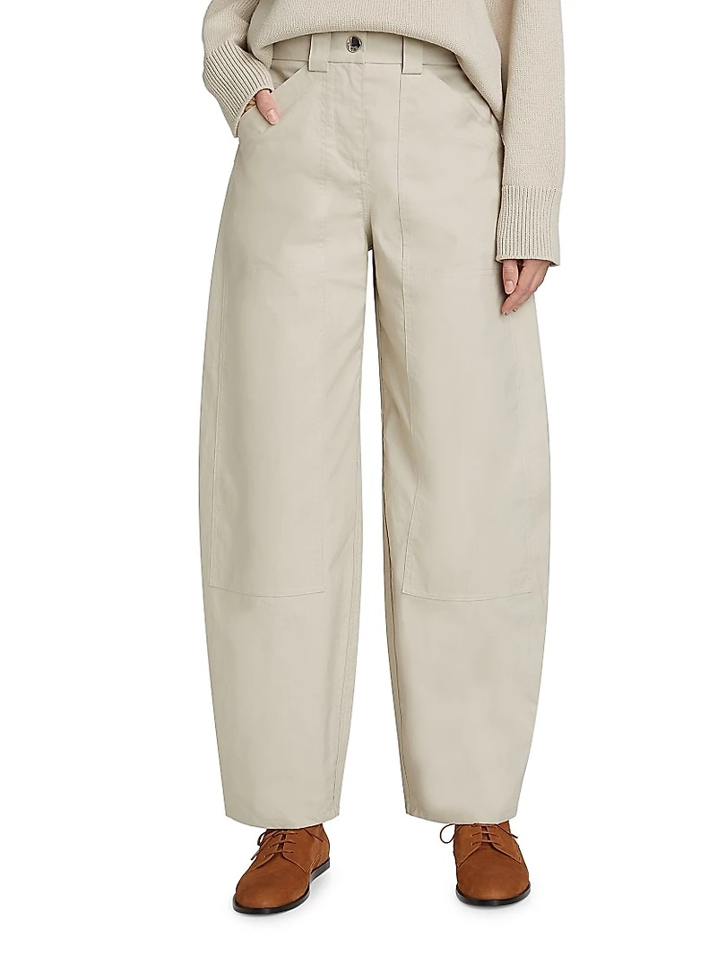 Cotton High-Waisted Pants
