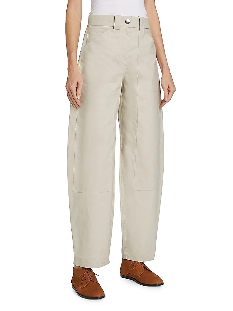 Cotton High-Waisted Pants