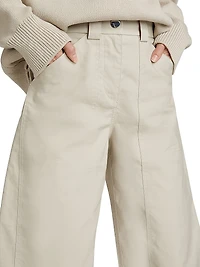 Cotton High-Waisted Pants