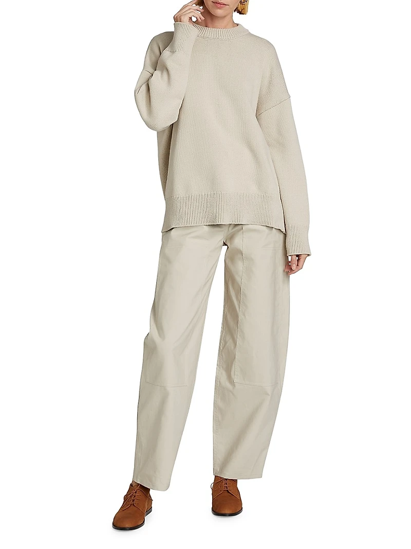 Cotton High-Waisted Pants