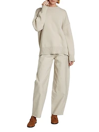 Cotton High-Waisted Pants