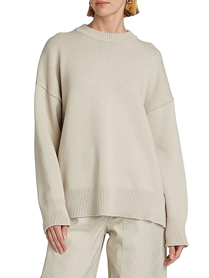 Cotton-Blend Crewneck Sweater