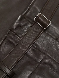 Leather Belted Pencil Skirt