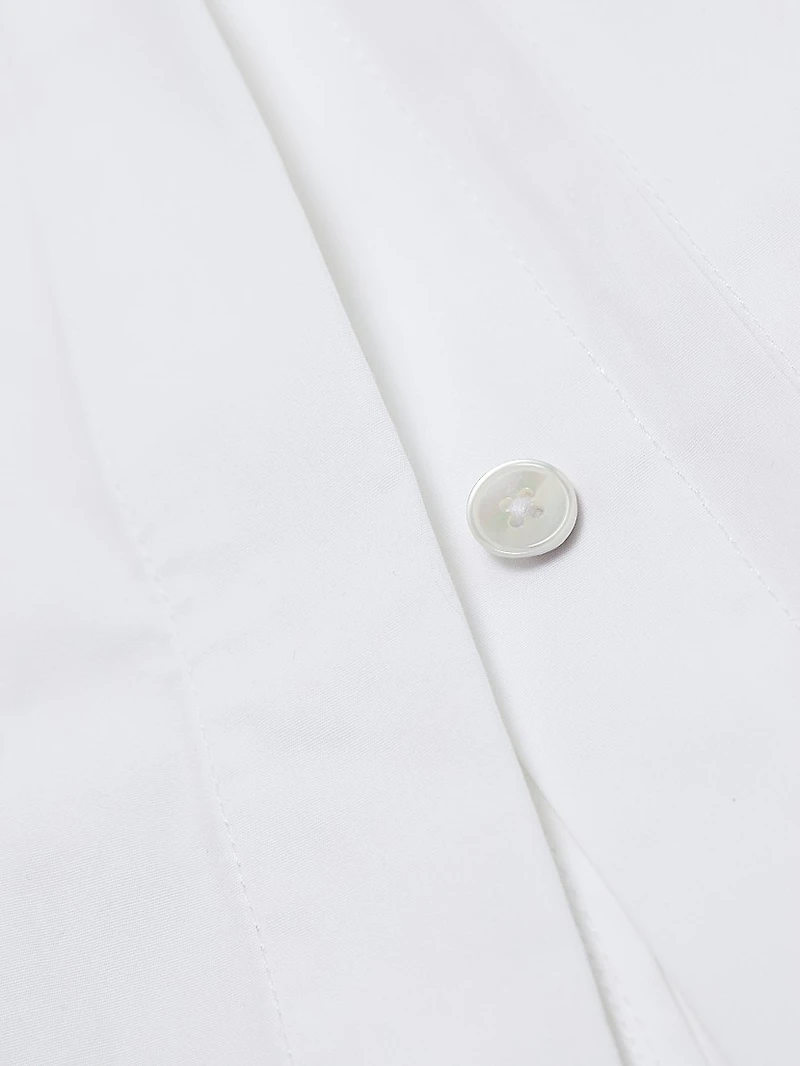 Boxy Cotton Poplin Button-Front Shirt