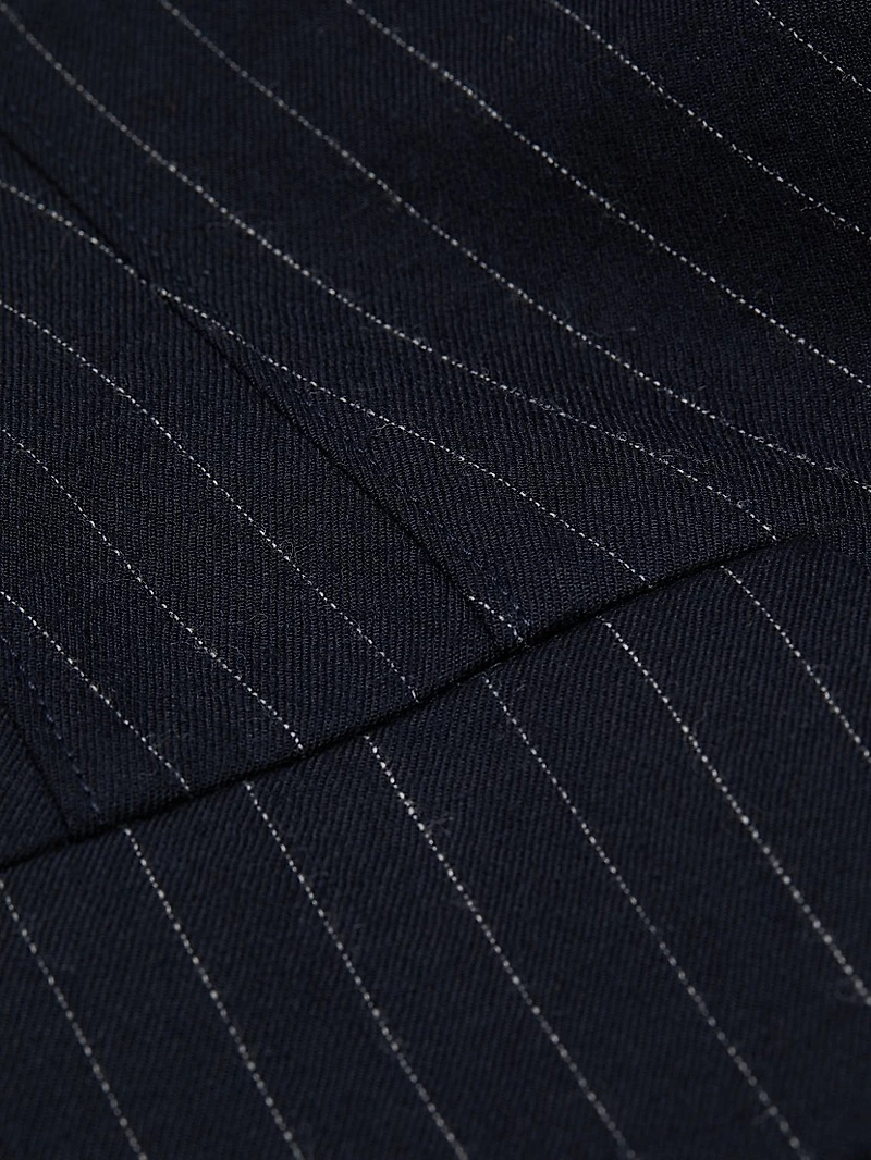 Pinstriped Tailored Bustier Dress