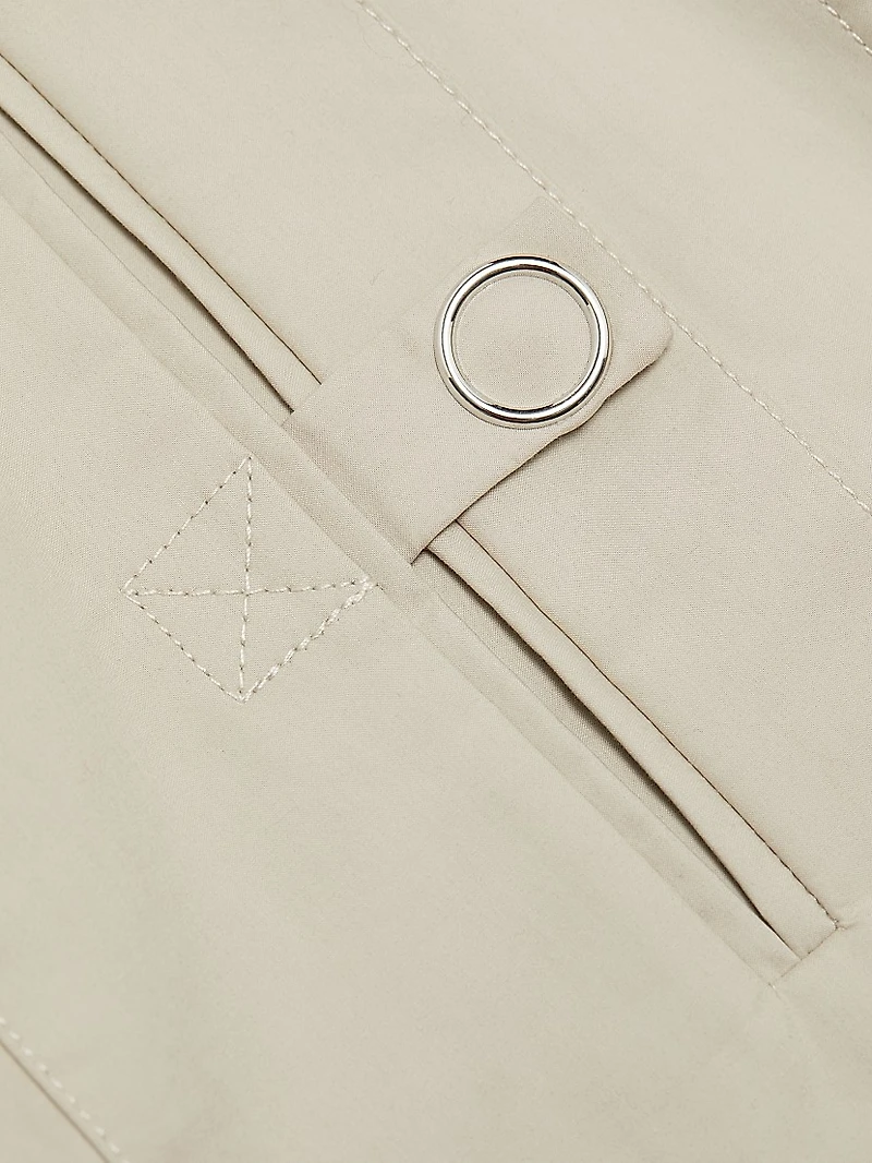 Gathered Cotton Bomber Jacket