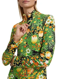 Garden Florals Turtleneck Maxi-Dress