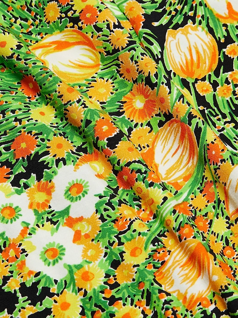 Garden Florals Turtleneck Maxi-Dress