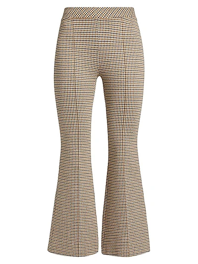 Check Pull-On Cropped Flare Pants