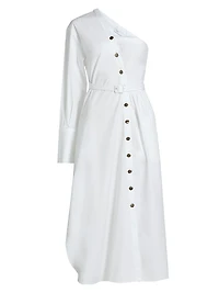 Asymmetric One-Shoulder Shirtdress