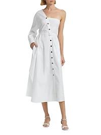 Asymmetric One-Shoulder Shirtdress