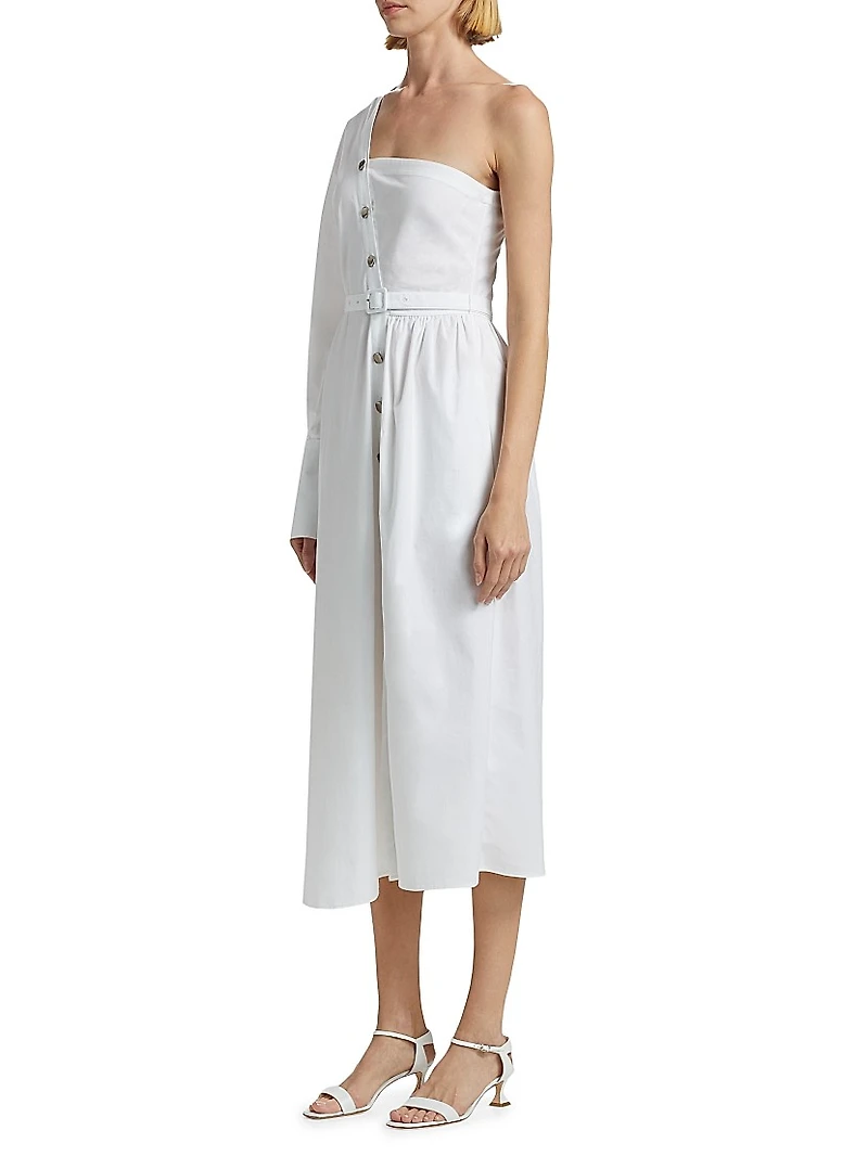 Asymmetric One-Shoulder Shirtdress