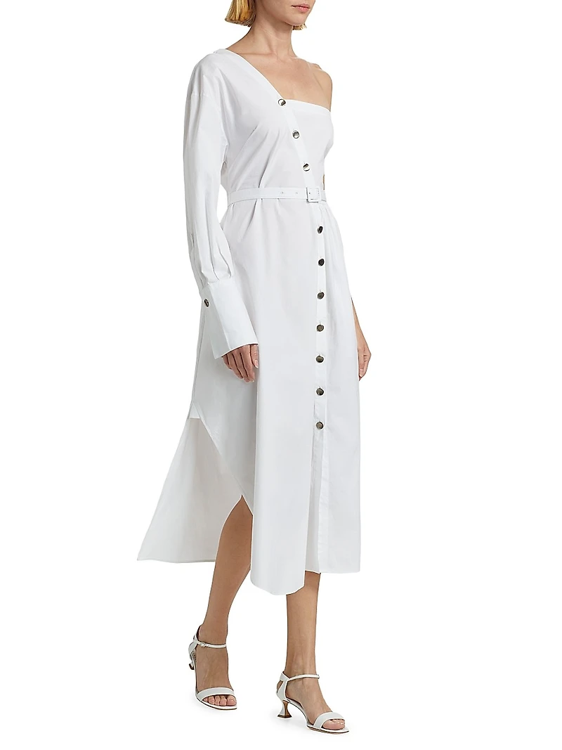 Asymmetric One-Shoulder Shirtdress