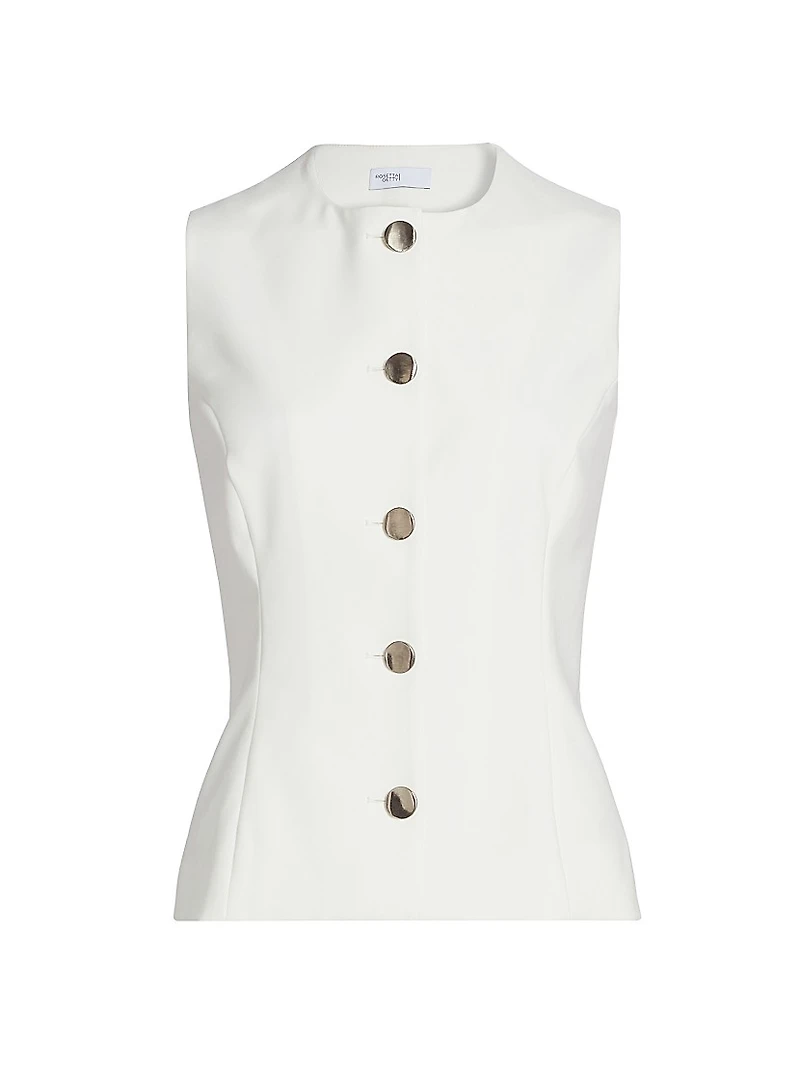 Sleeveless Button-Front Top