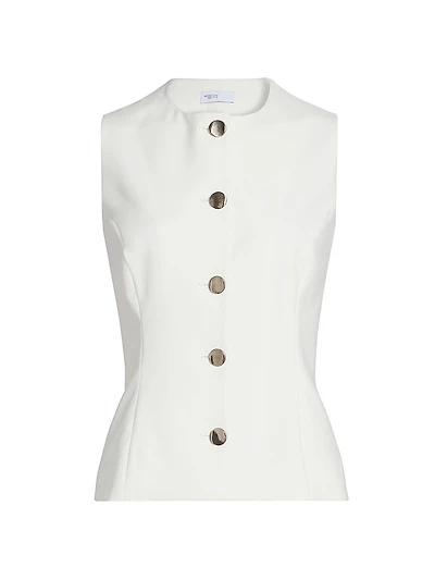 Sleeveless Button-Front Top