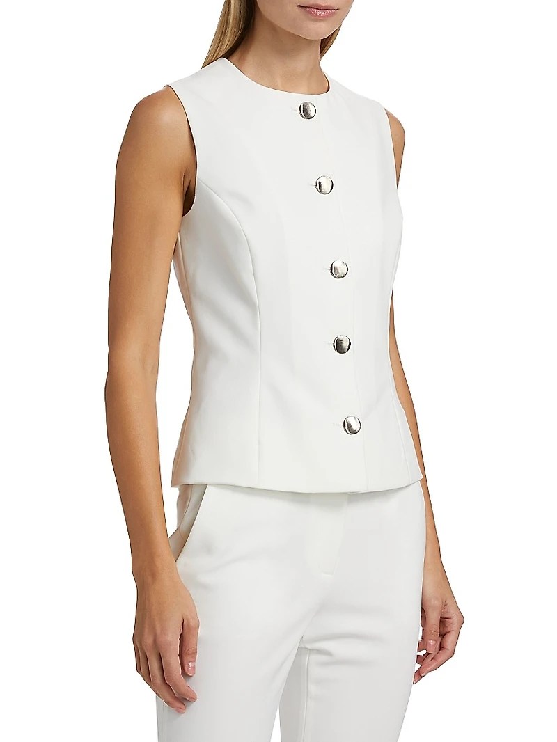 Sleeveless Button-Front Top