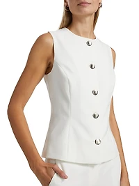 Sleeveless Button-Front Top
