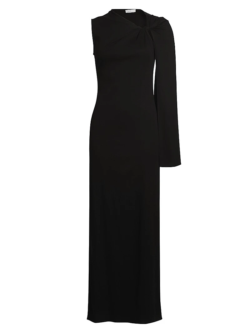 Twist Cape Cotton Maxi Dress