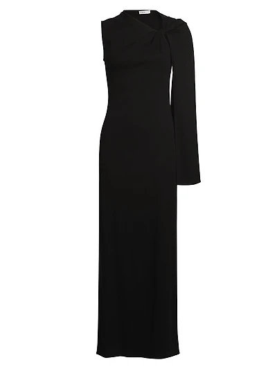 Twist Cape Cotton Maxi Dress