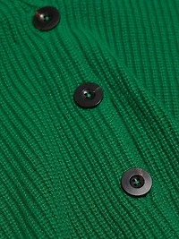 Rib-Knit Wool-Cashmere Cardigan