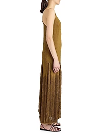 Everly Plissé Fringe Maxi Dress