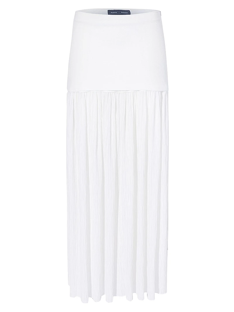 Paige Pleated Crêpe Chiffon Maxi Skirt