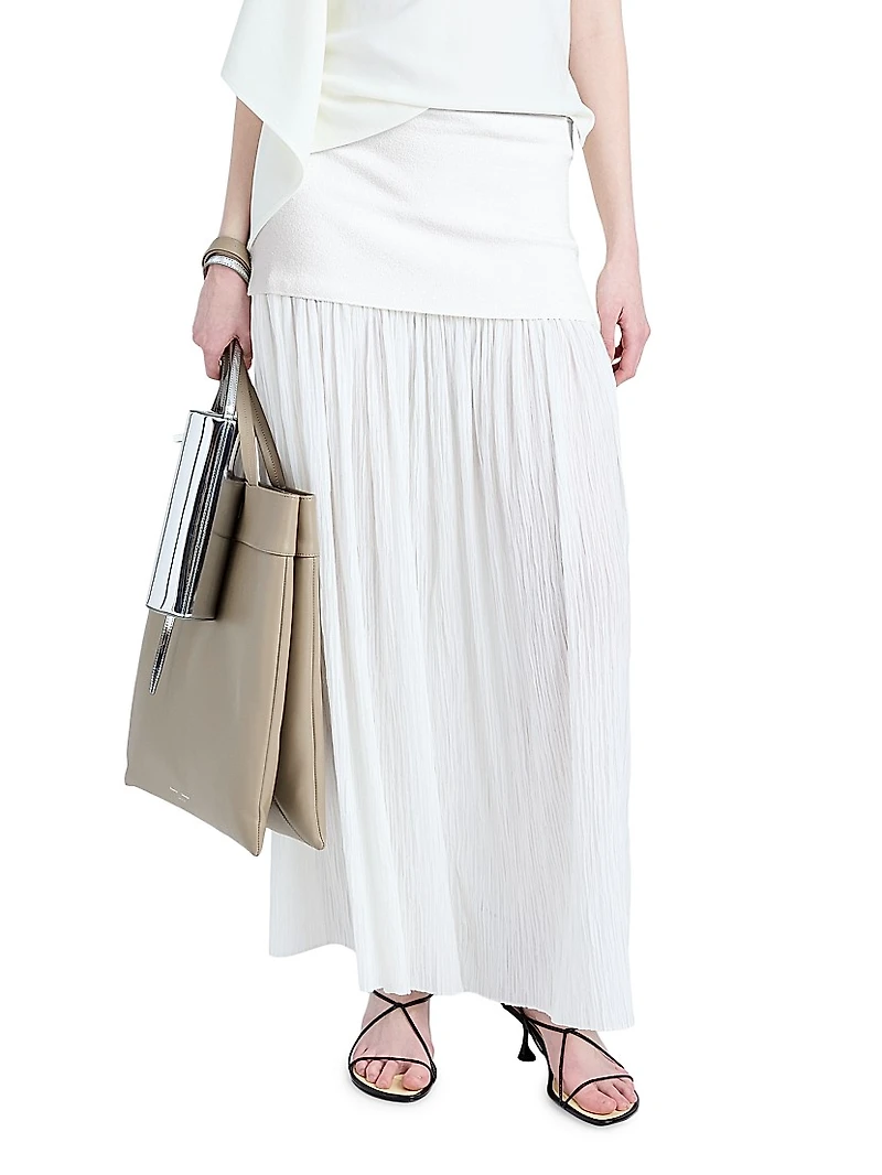 Paige Pleated Crêpe Chiffon Maxi Skirt