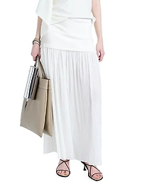 Paige Pleated Crêpe Chiffon Maxi Skirt