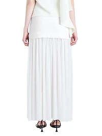 Paige Pleated Crêpe Chiffon Maxi Skirt