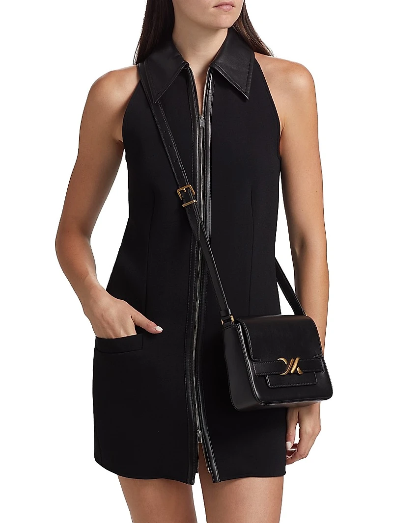 Emi Leather-Trim Minidress