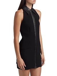 Emi Leather-Trim Minidress