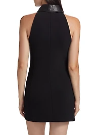 Emi Leather-Trim Minidress
