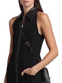 Emi Leather-Trim Minidress
