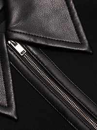 Emi Leather-Trim Minidress