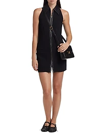 Emi Leather-Trim Minidress