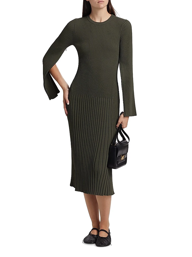 Kenna Rib-Knit Midi-Dress