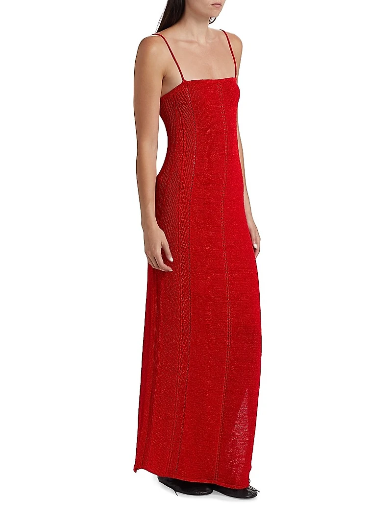 Suki Pointelle-Knit Slipdress