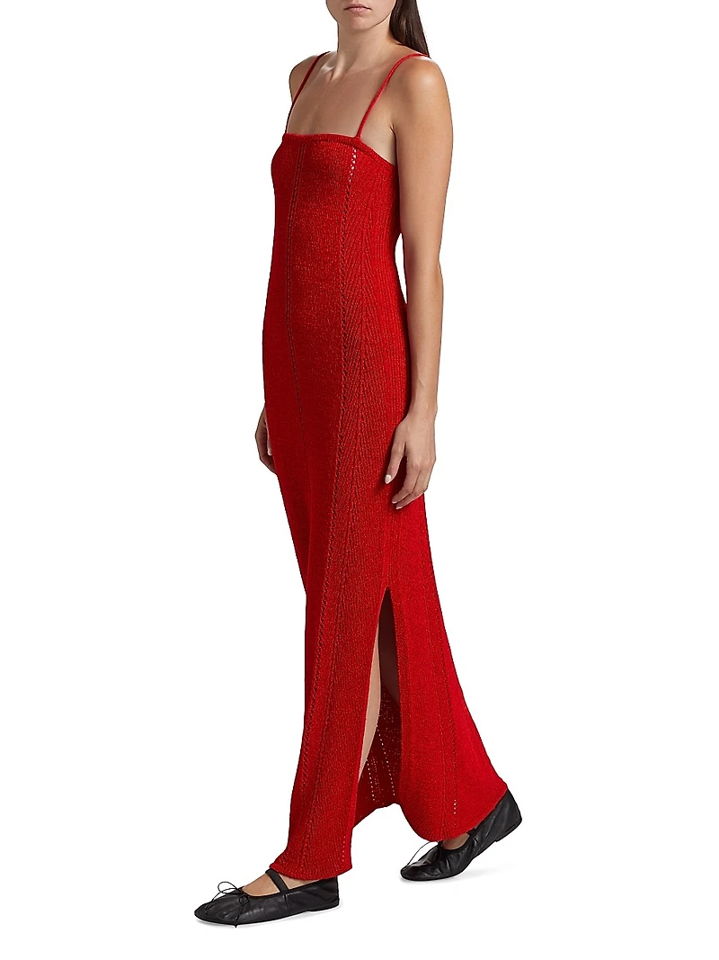 Suki Pointelle-Knit Slipdress