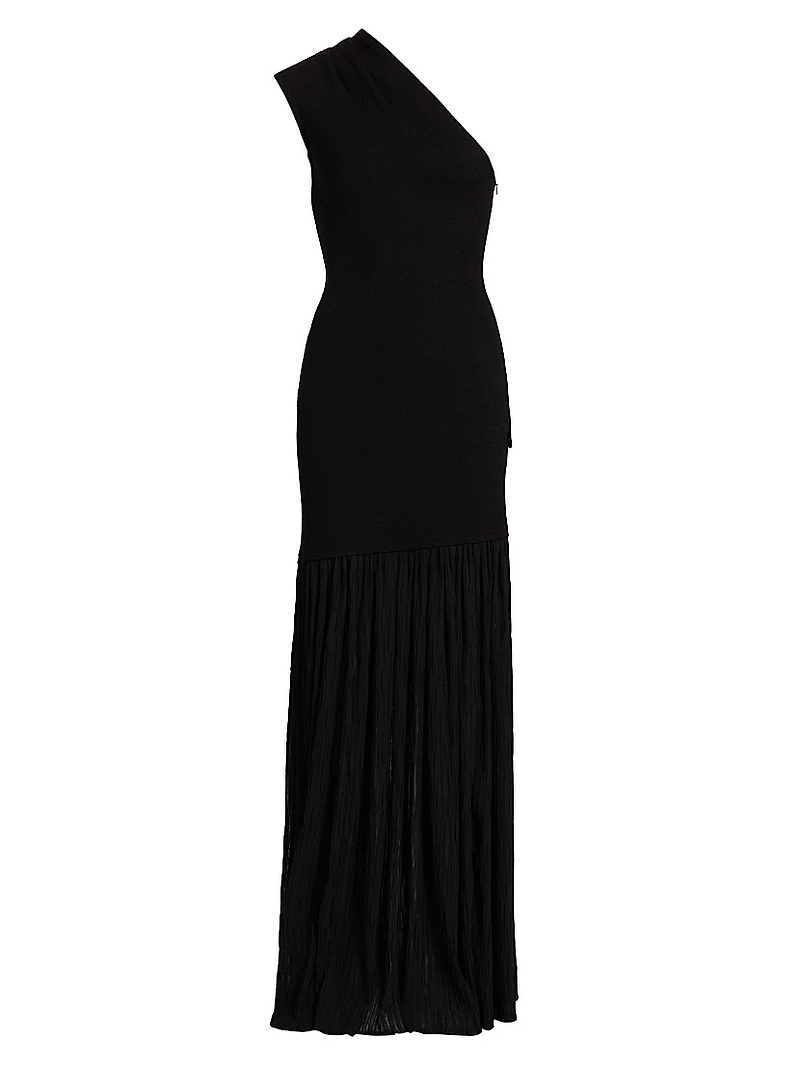 Cora Pleated Crepe Chiffon Dress