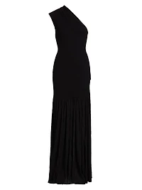 Cora Pleated Crepe Chiffon Dress