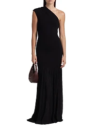 Cora Pleated Crepe Chiffon Dress