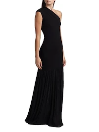 Cora Pleated Crepe Chiffon Dress